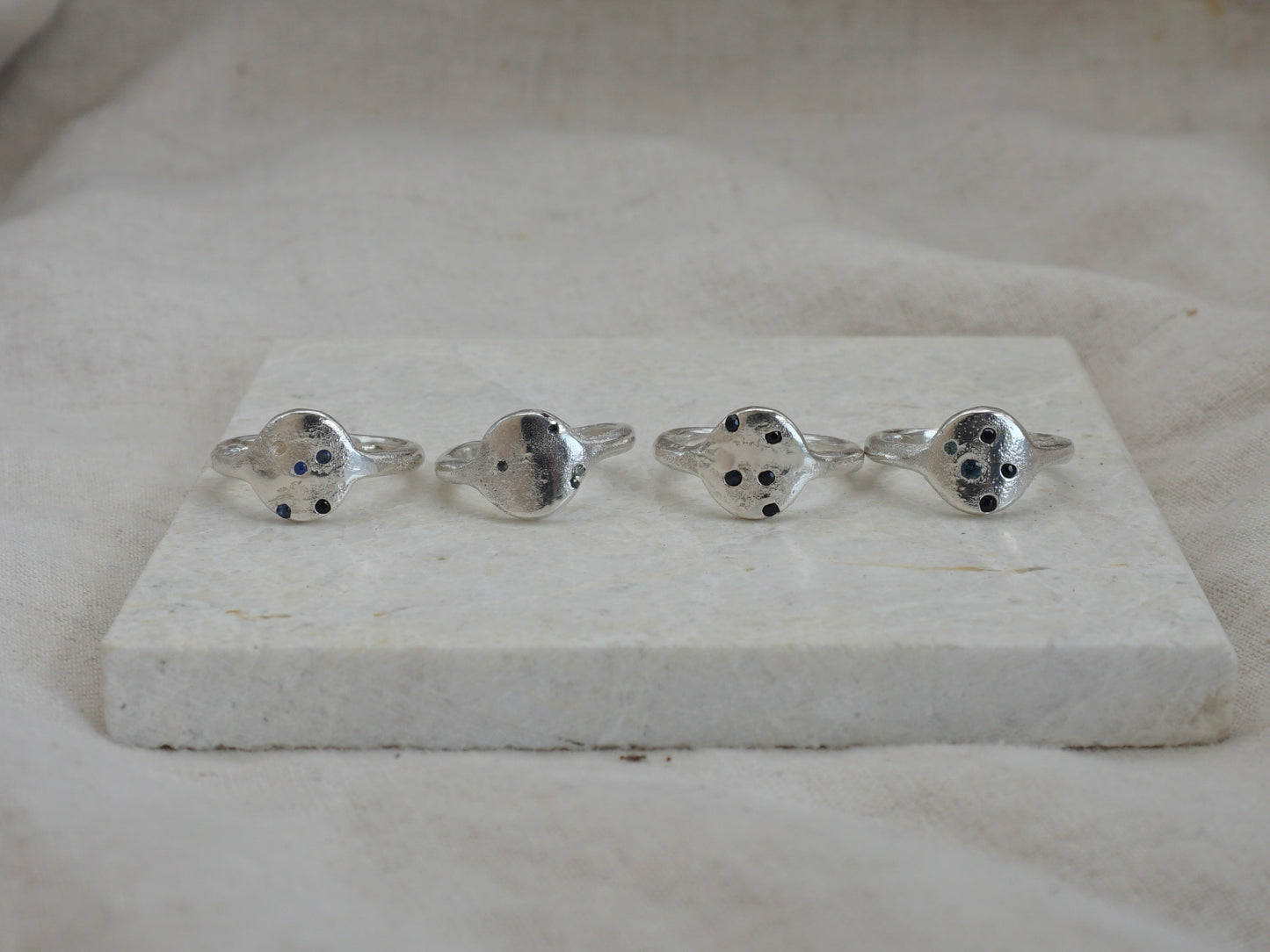 Celestial sapphire rings