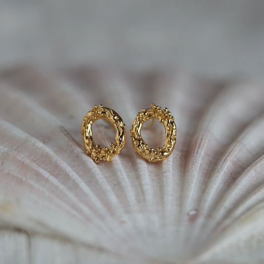 Lichen Circle Stud Earrings ~ Large