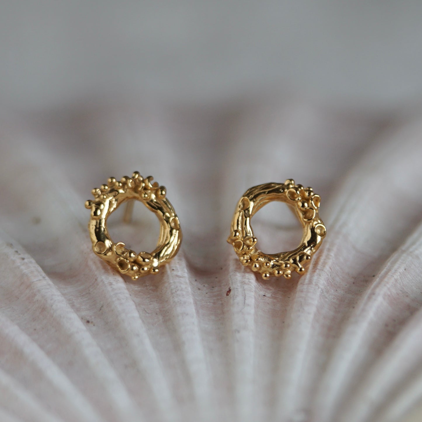 Lichen Circle Stud Earrings ~ Small