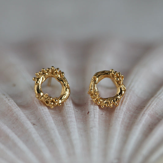 Lichen Circle Stud Earrings ~ Small