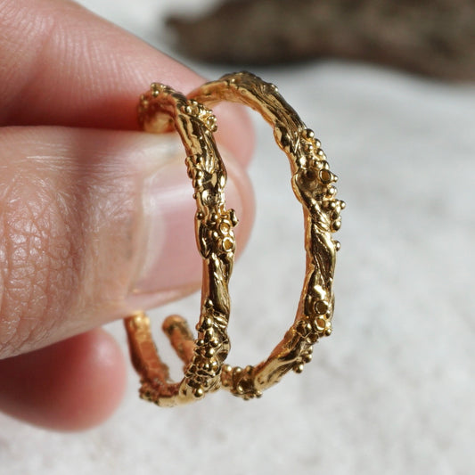 Large Ancient Oak Hoop Earrings