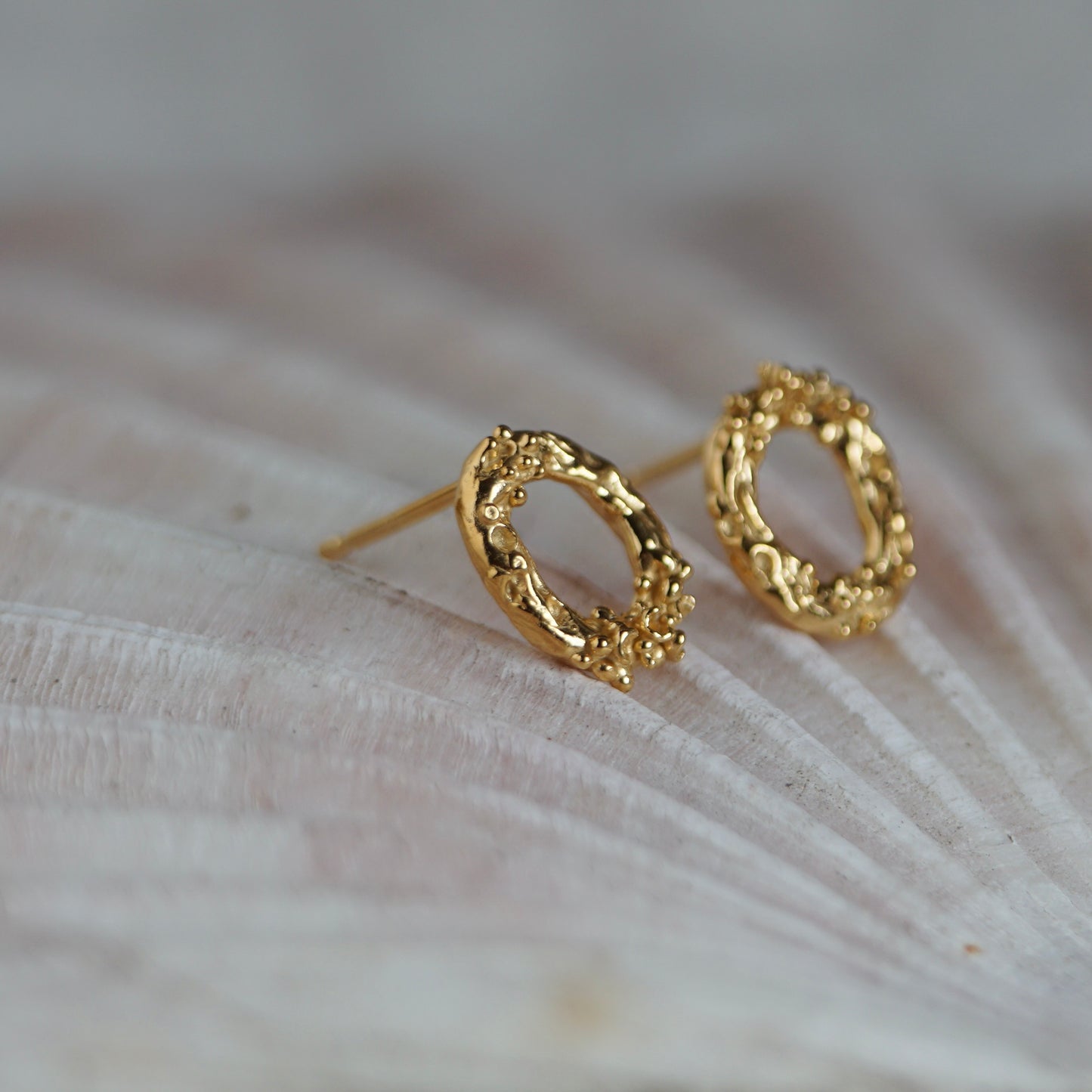 Lichen Circle Stud Earrings ~ Large