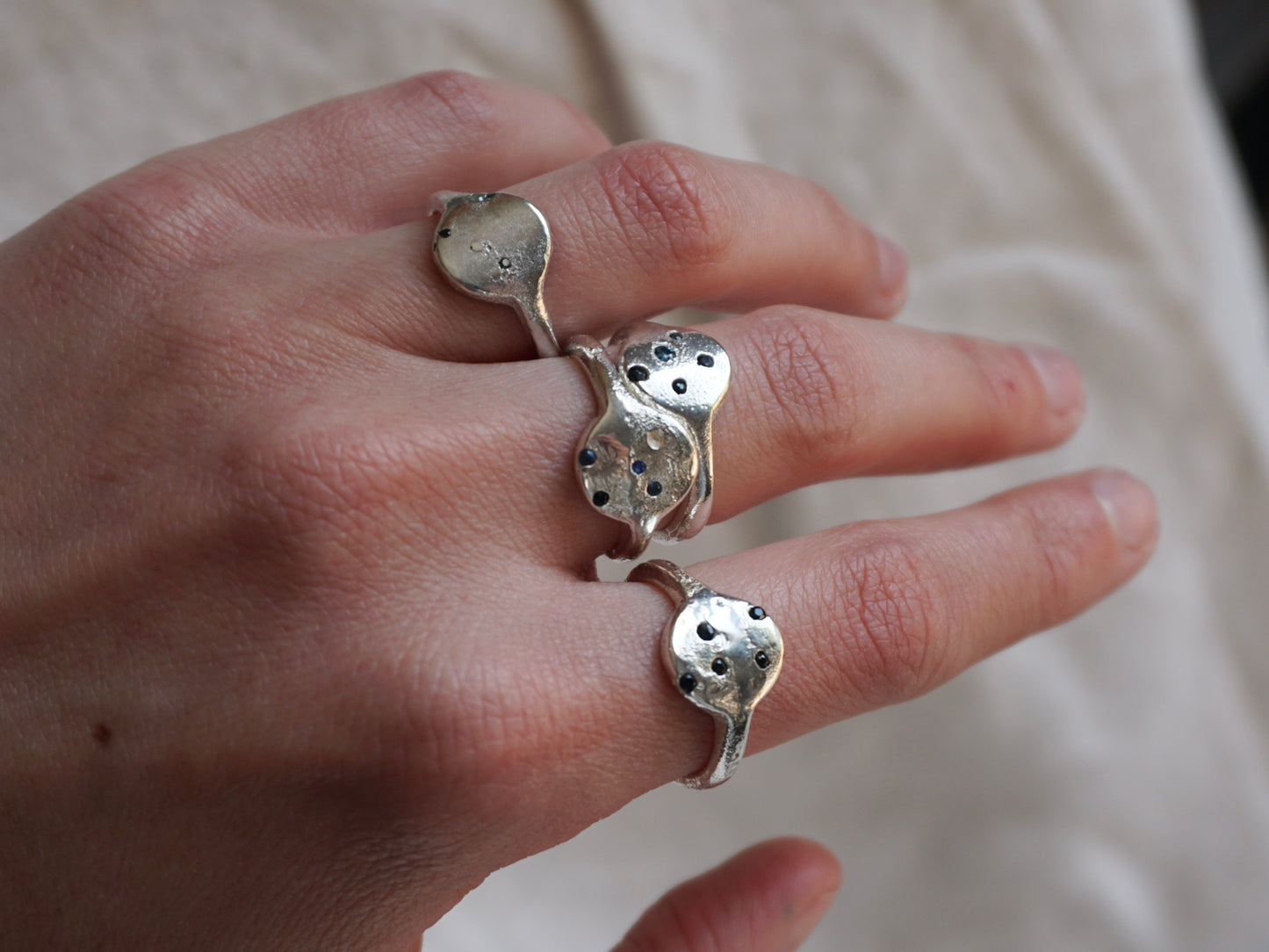 Celestial sapphire rings