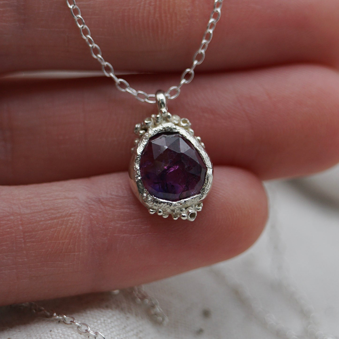 Mystical Purple Sapphire Pendant Necklace