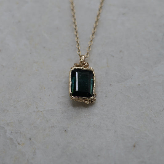 Bi-Colour Tourmaline Lichen Pendant