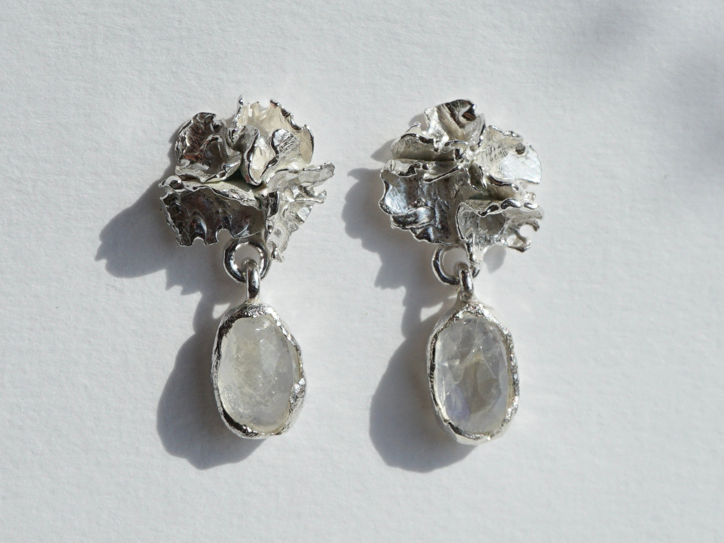 Mystic Moonstone Lichen Earrings