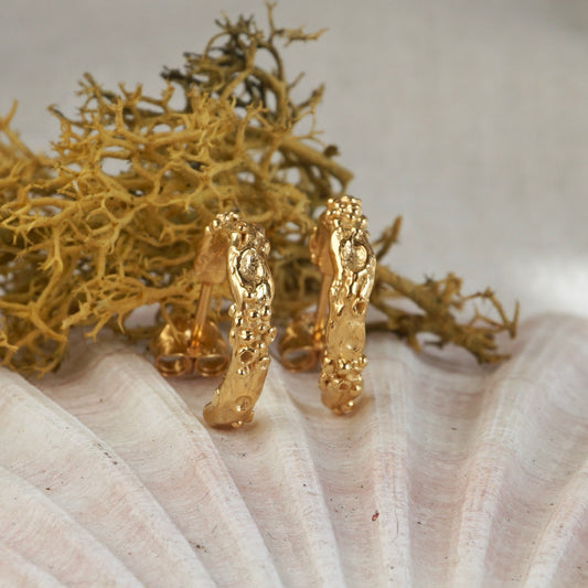 Small Ancient Oak Hoop Earrings