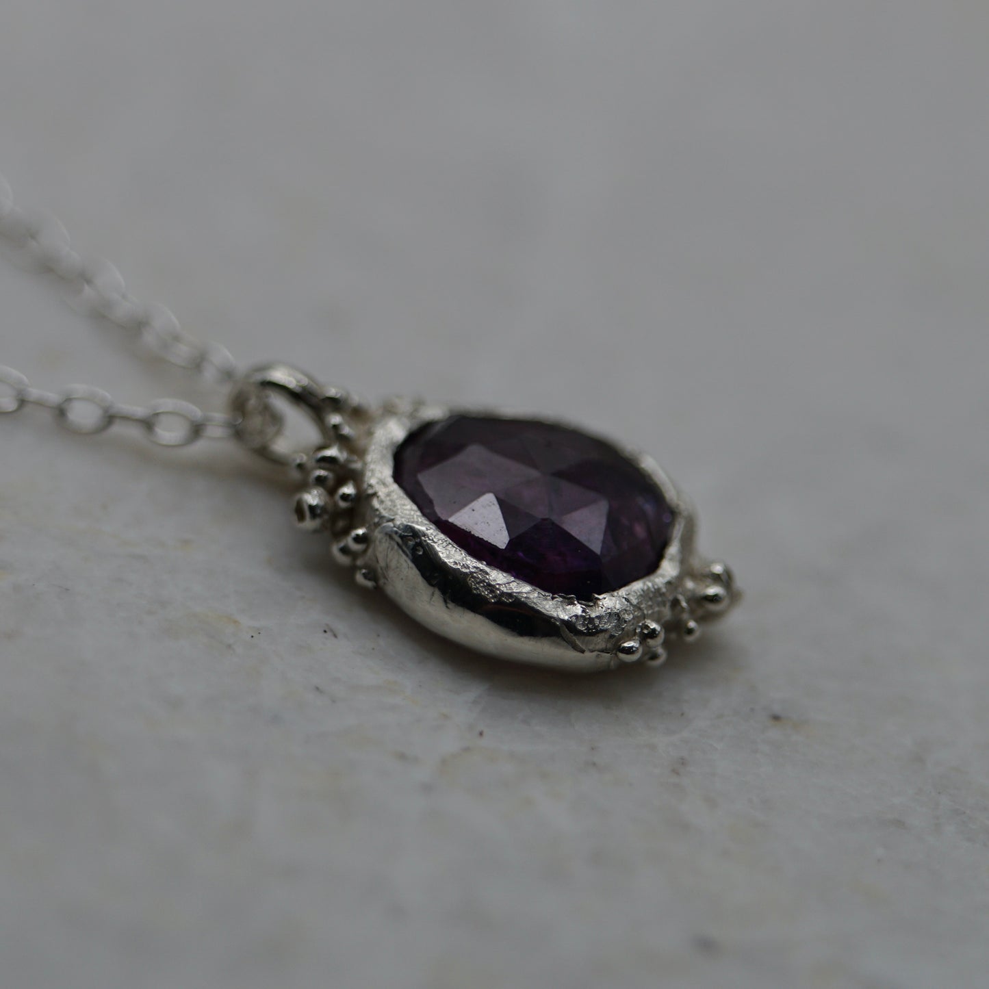 Mystical Purple Sapphire Pendant Necklace