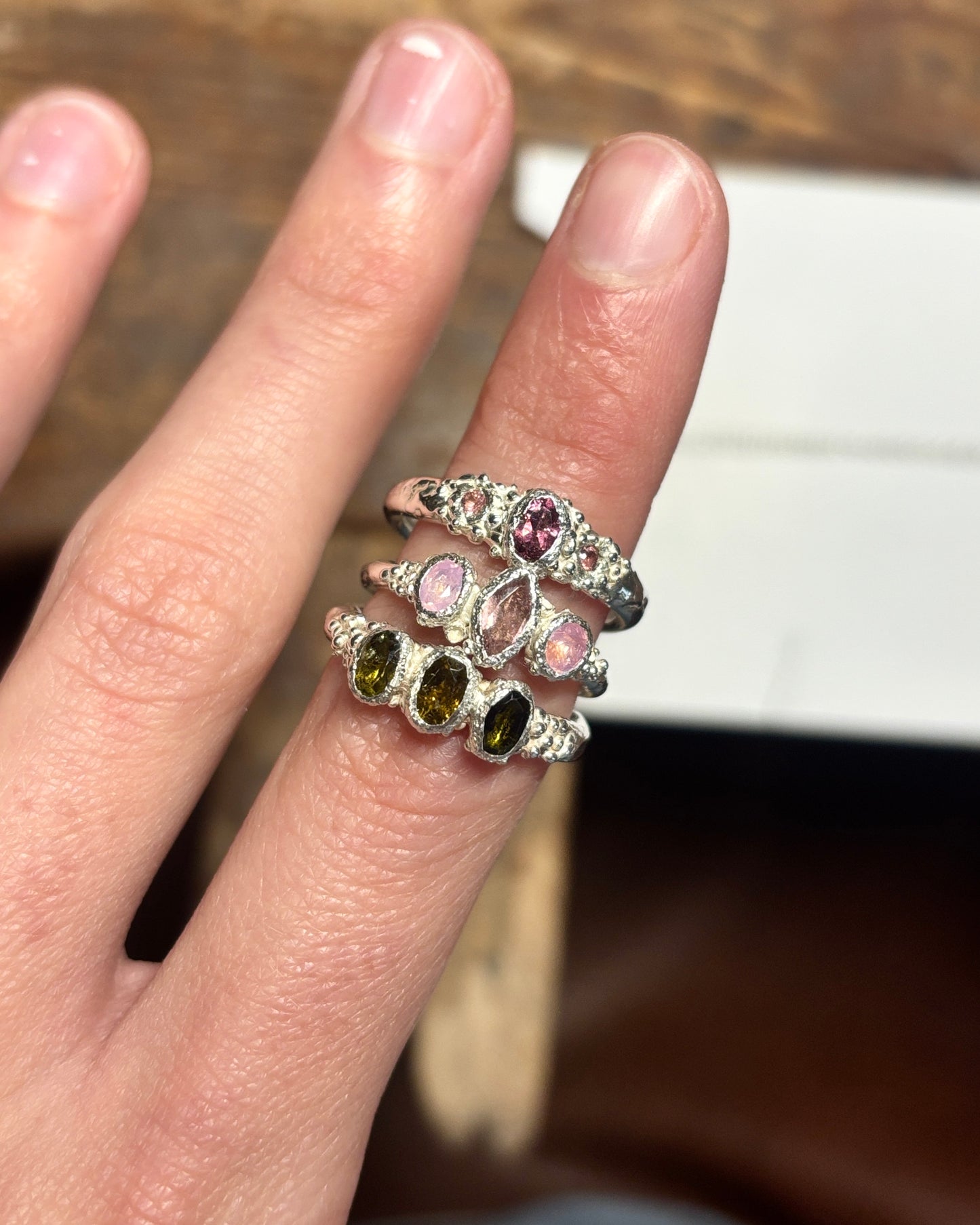 Aura ~ Pink Tourmaline & Sapphire Ring