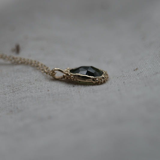 Mossy Green Tourmaline Pendant Necklace