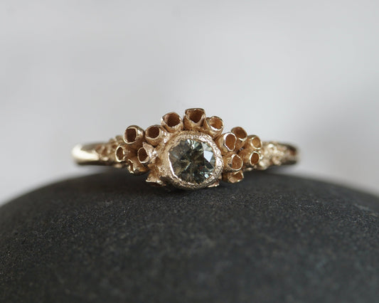 Green Sapphire Nyx Engagement Ring - Melissa Yarlett Jewellery