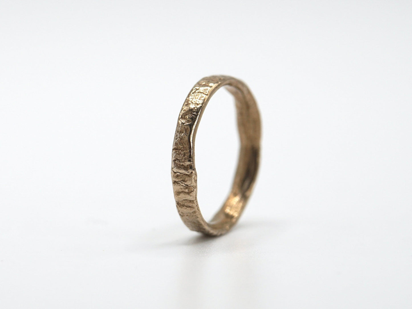 Treefolk 3mm Bark Textured Wedding Band - Melissa Yarlett Jewellery