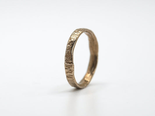 Treefolk 3mm Bark Textured Wedding Band - Melissa Yarlett Jewellery