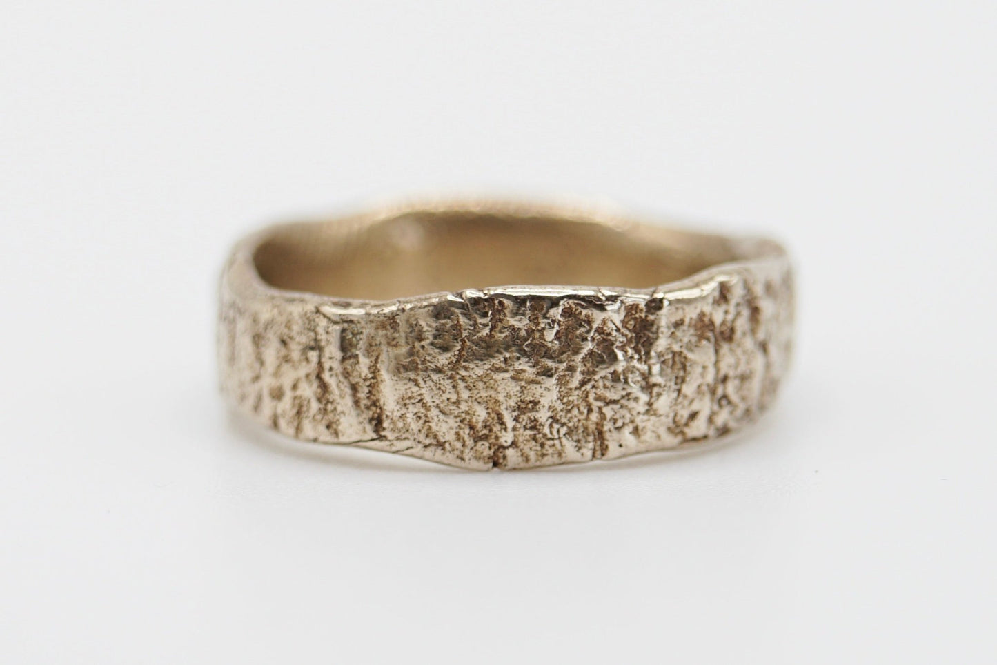 Treefolk 6mm Bark Textured Wedding Band - Melissa Yarlett Jewellery