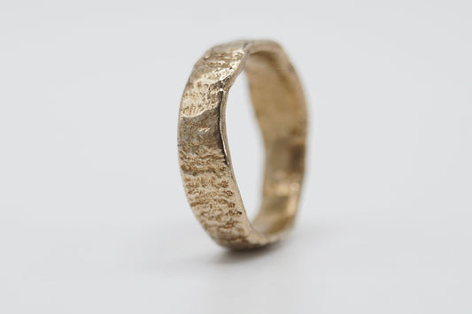 Treefolk 6mm Bark Textured Wedding Band - Melissa Yarlett Jewellery