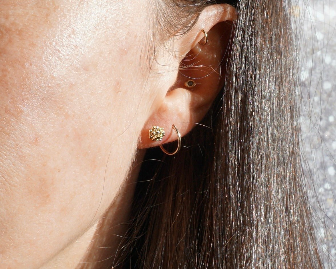 18ct Meliae Lichen Stud Earrings - Melissa Yarlett Jewellery
