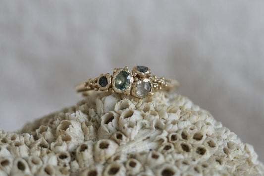 Amatheia Green Sapphire & Diamond Ring - Melissa Yarlett Jewellery