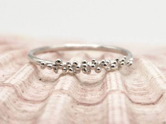 Dainty Silver Seafoam Ring - Melissa Yarlett Jewellery