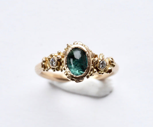 Gaia Tourmaline & Diamond Ring - Melissa Yarlett Jewellery