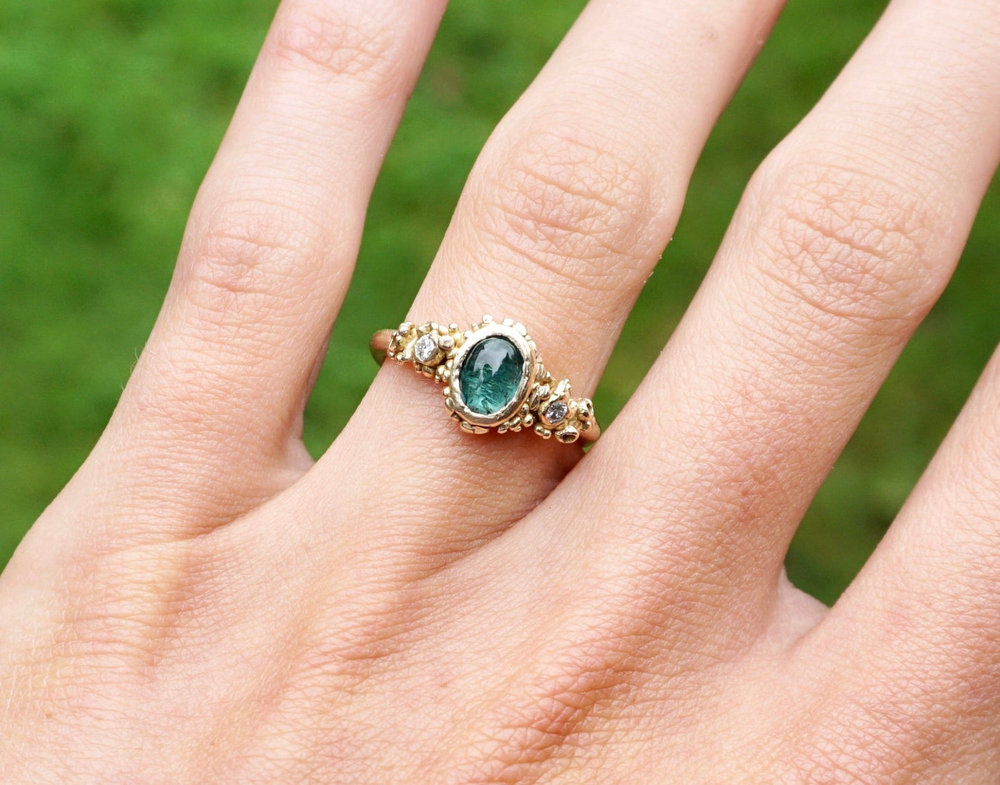 Gaia Tourmaline & Diamond Ring - Melissa Yarlett Jewellery