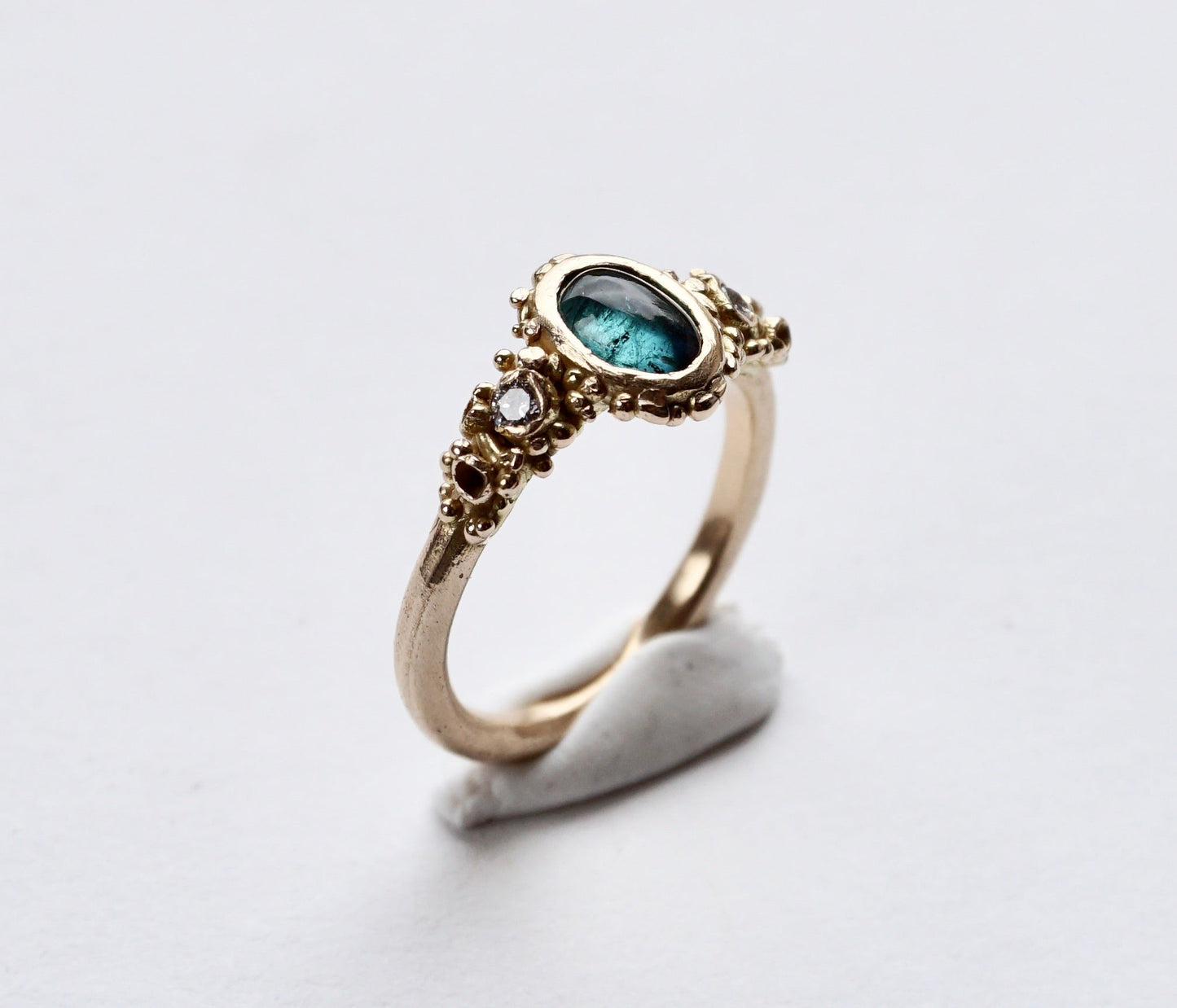 Gaia Tourmaline & Diamond Ring - Melissa Yarlett Jewellery