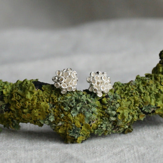 Green man Forest Stud Earrings Silver - Melissa Yarlett Jewellery