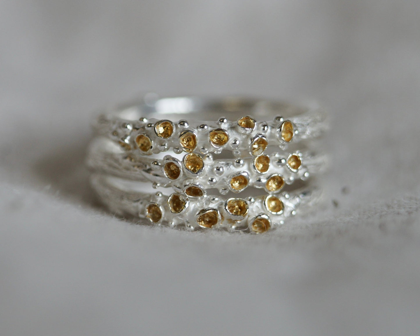 Lichen Cup Rings - Melissa Yarlett Jewellery