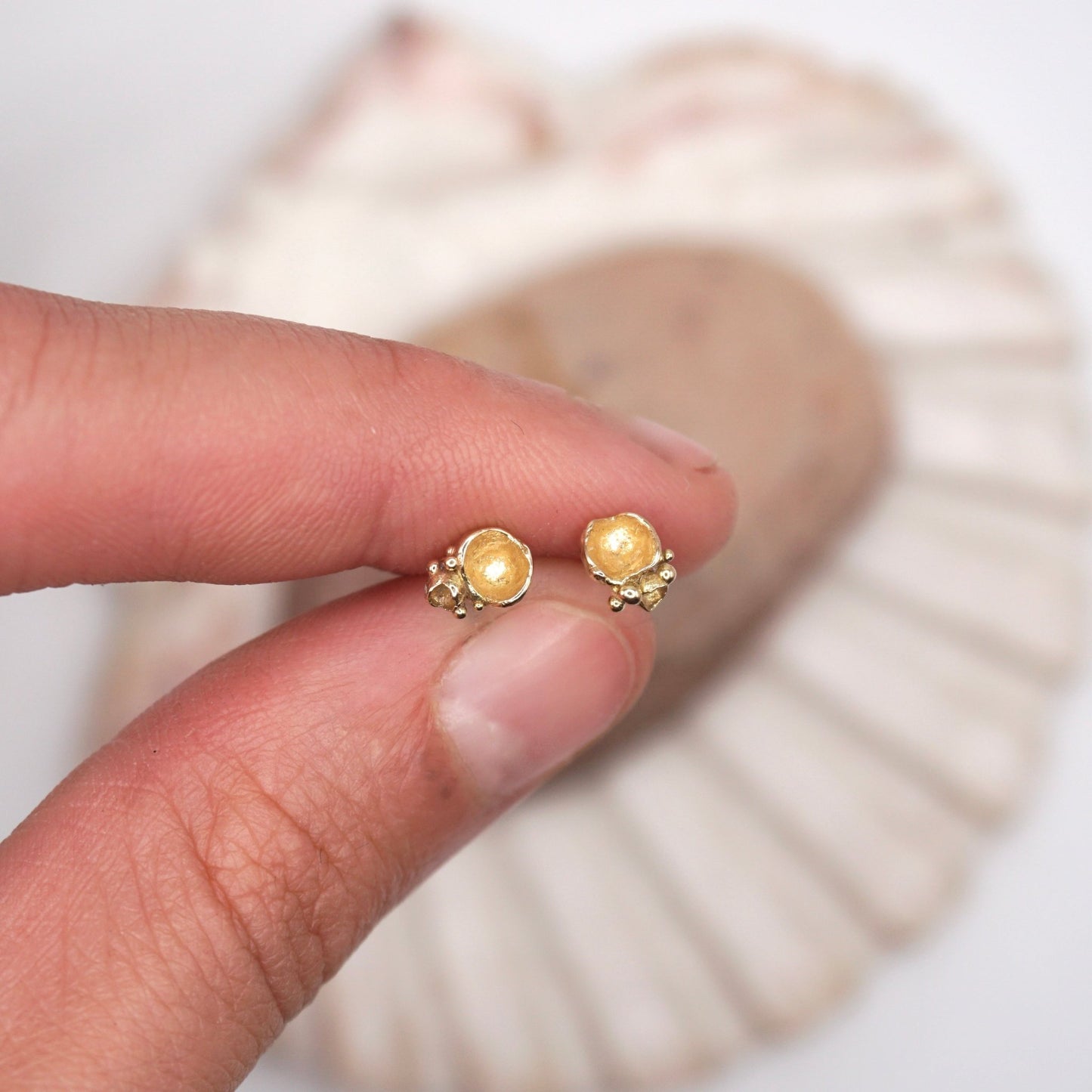 Meliae Lichen Cup Earrings - Melissa Yarlett Jewellery