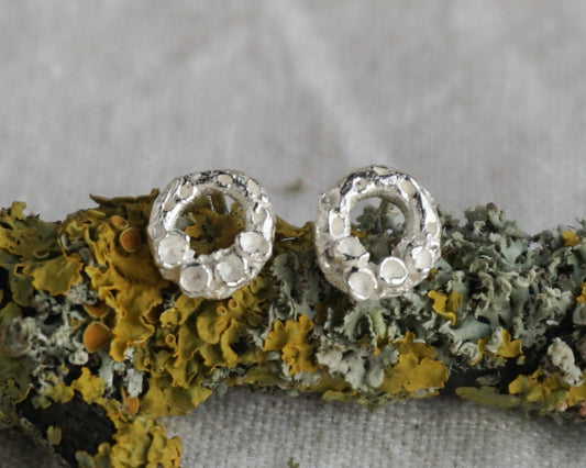 Meliae Mini Lichen Circle Stud Earrings - Melissa Yarlett Jewellery