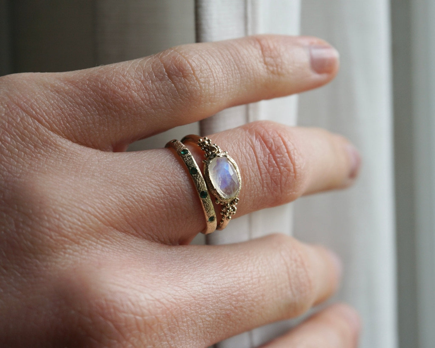 Mystic Moonstone Engagement Ring - Melissa Yarlett Jewellery