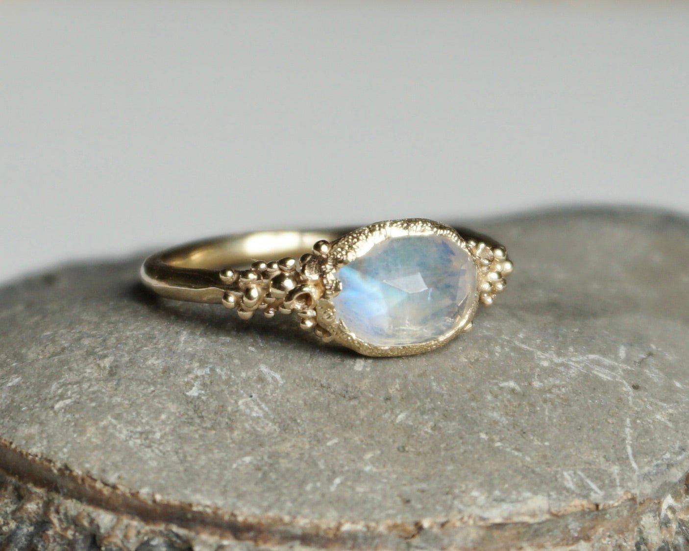 Mystic Moonstone Engagement Ring - Melissa Yarlett Jewellery