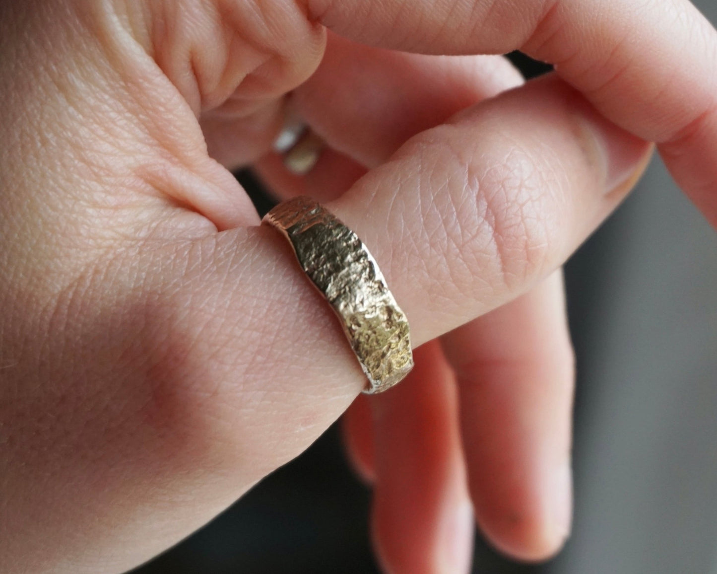 Treefolk Bark Textured Ring Bands - Silver - Melissa Yarlett Jewelleryring