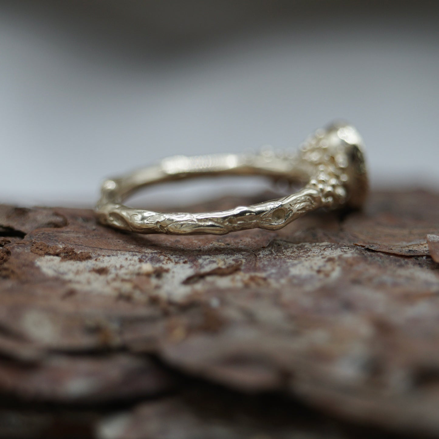 Ancient Oak ~ Green Sapphire Ring