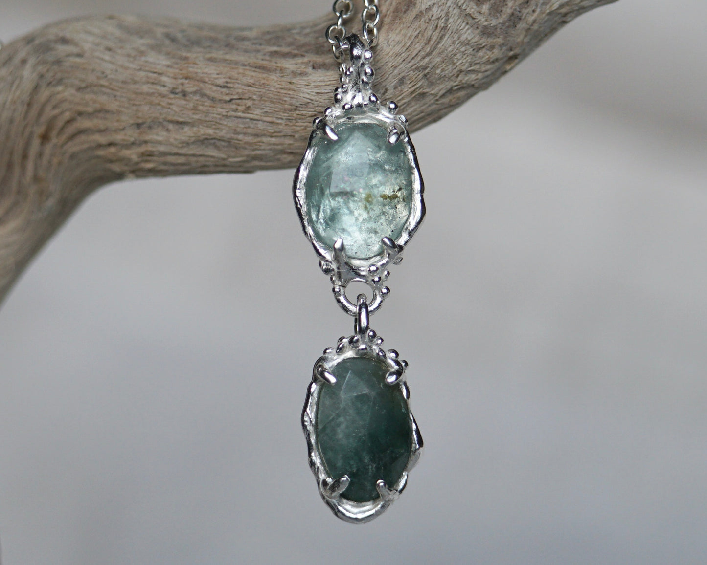 River ~ Blue Tourmaline Charm Necklace