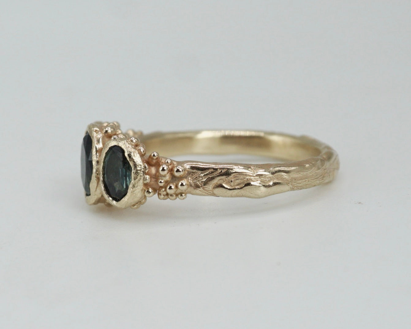 Faerie pool Teal & Green Sapphire Engagement Ring