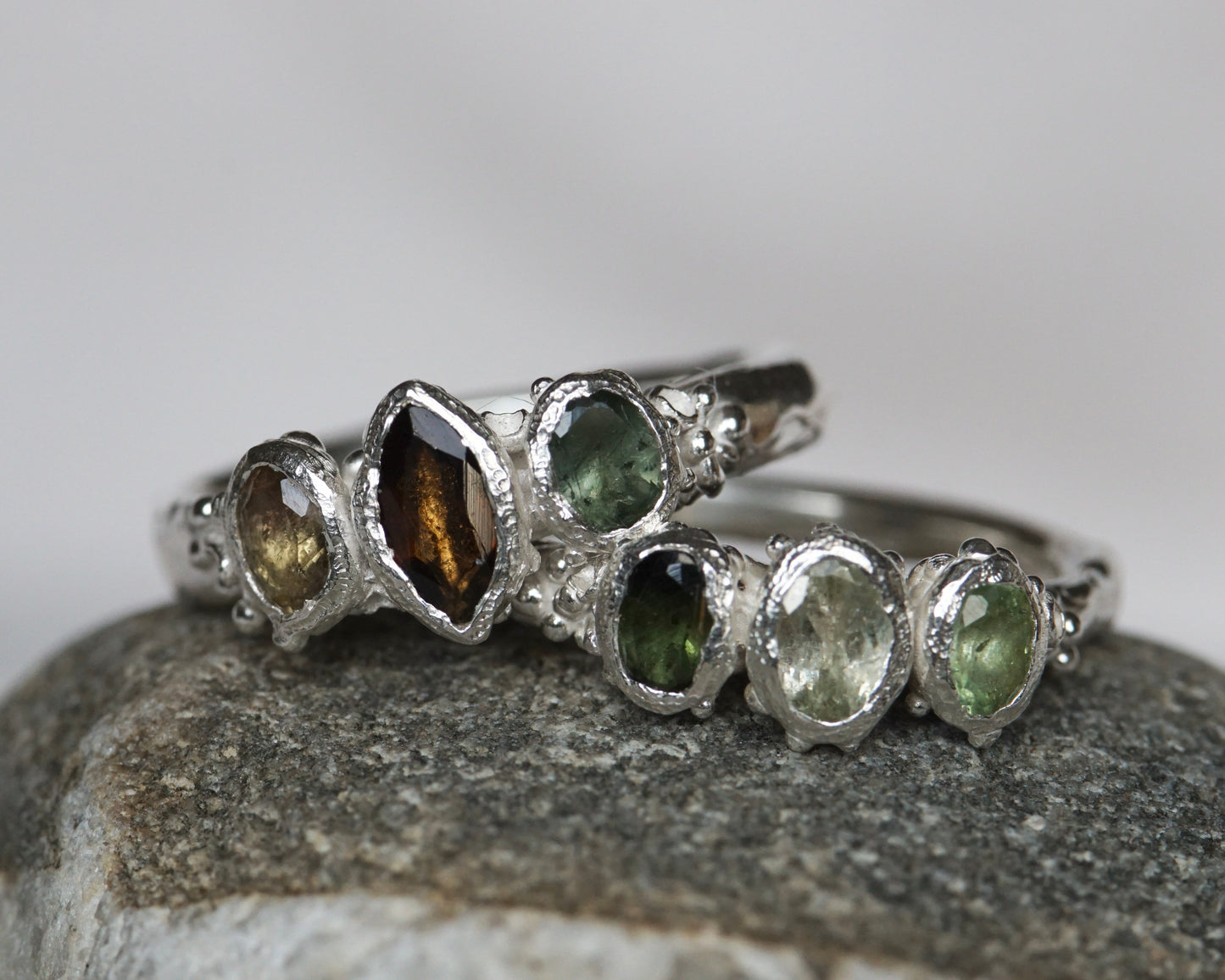 Earth ~ Brown & Green Tourmaline Ring
