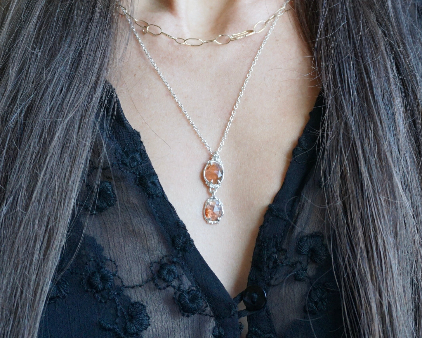 Sol ~ Orange Tourmaline Charm Necklace
