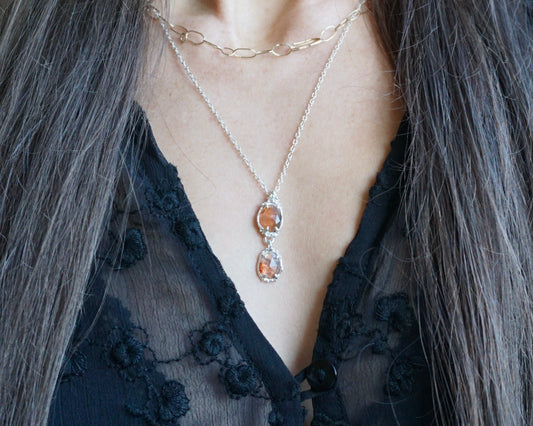 Sol ~ Orange Tourmaline Charm Necklace