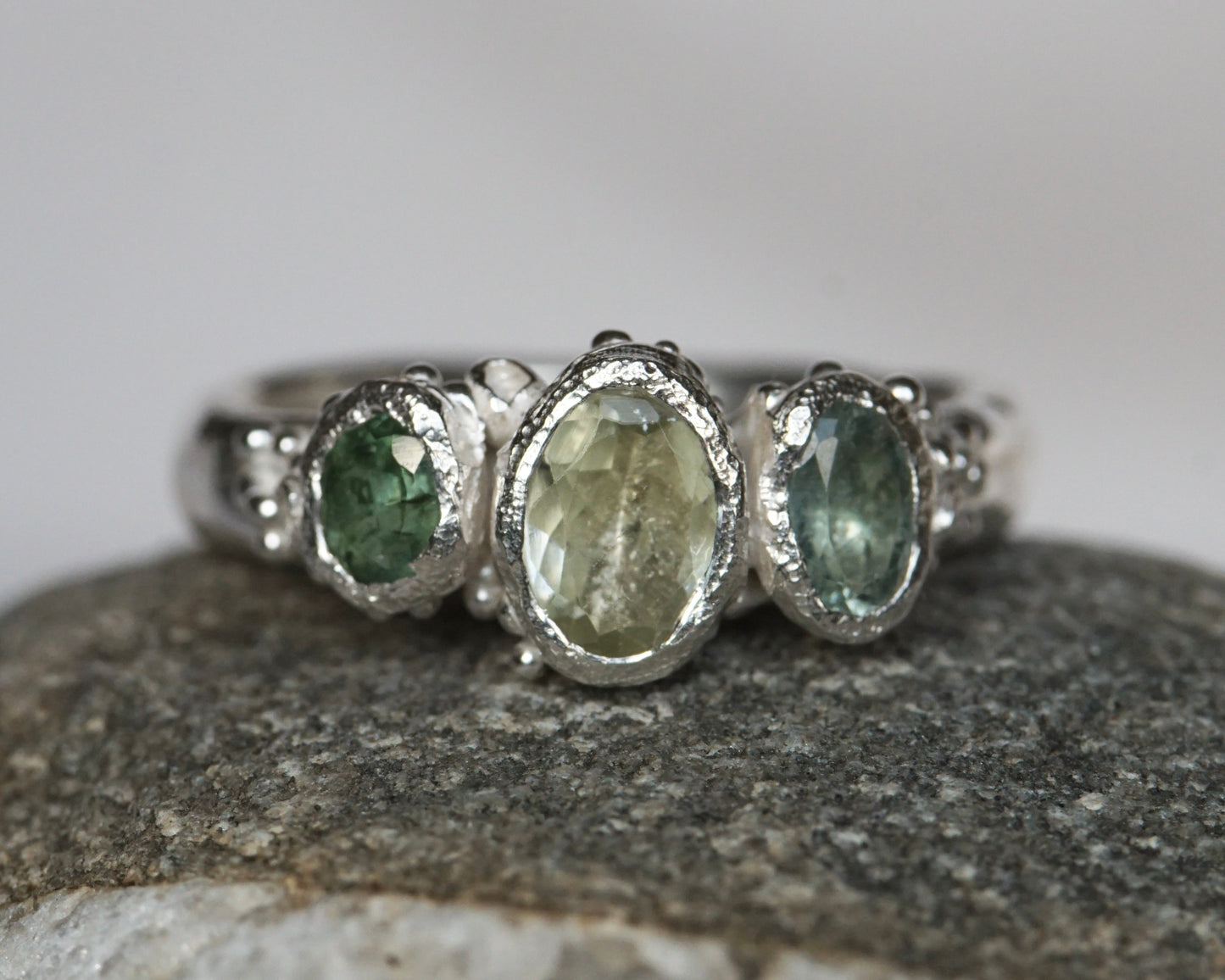 Naiad ~ Spring Green Tourmaline Ring