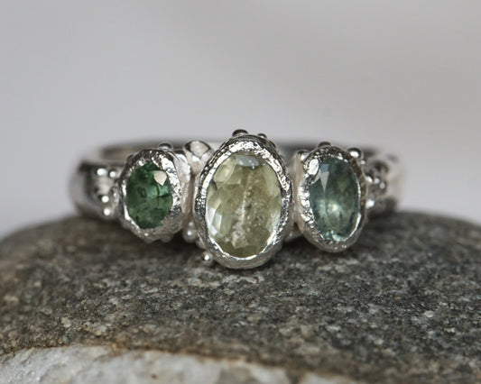 Naiad ~ Spring Green Tourmaline Ring