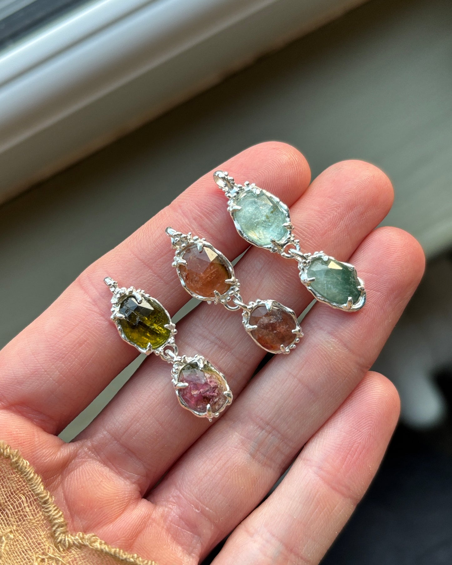 River ~ Blue Tourmaline Charm Necklace