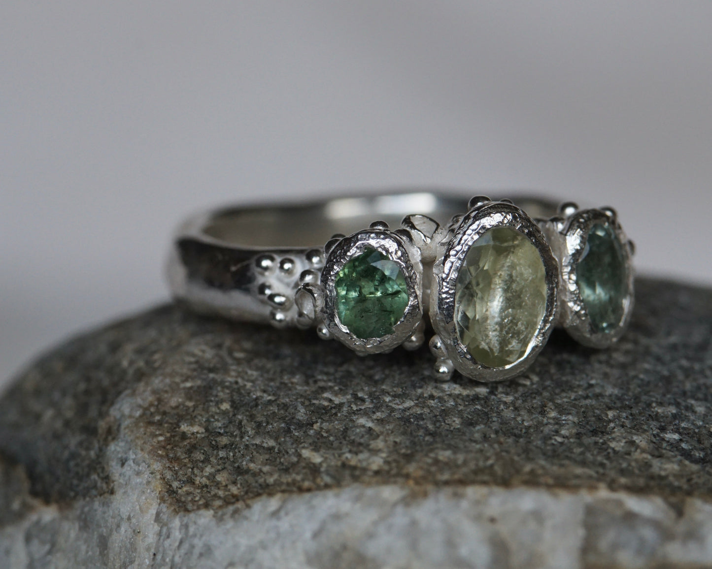 Naiad ~ Spring Green Tourmaline Ring
