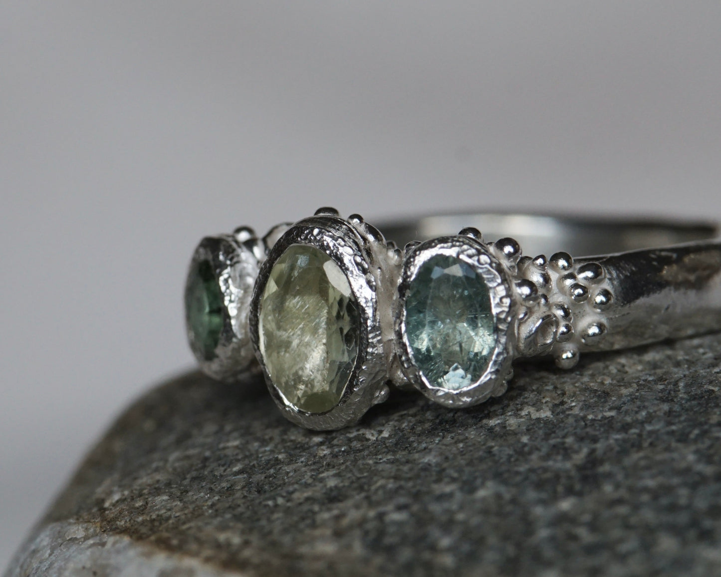 Naiad ~ Spring Green Tourmaline Ring