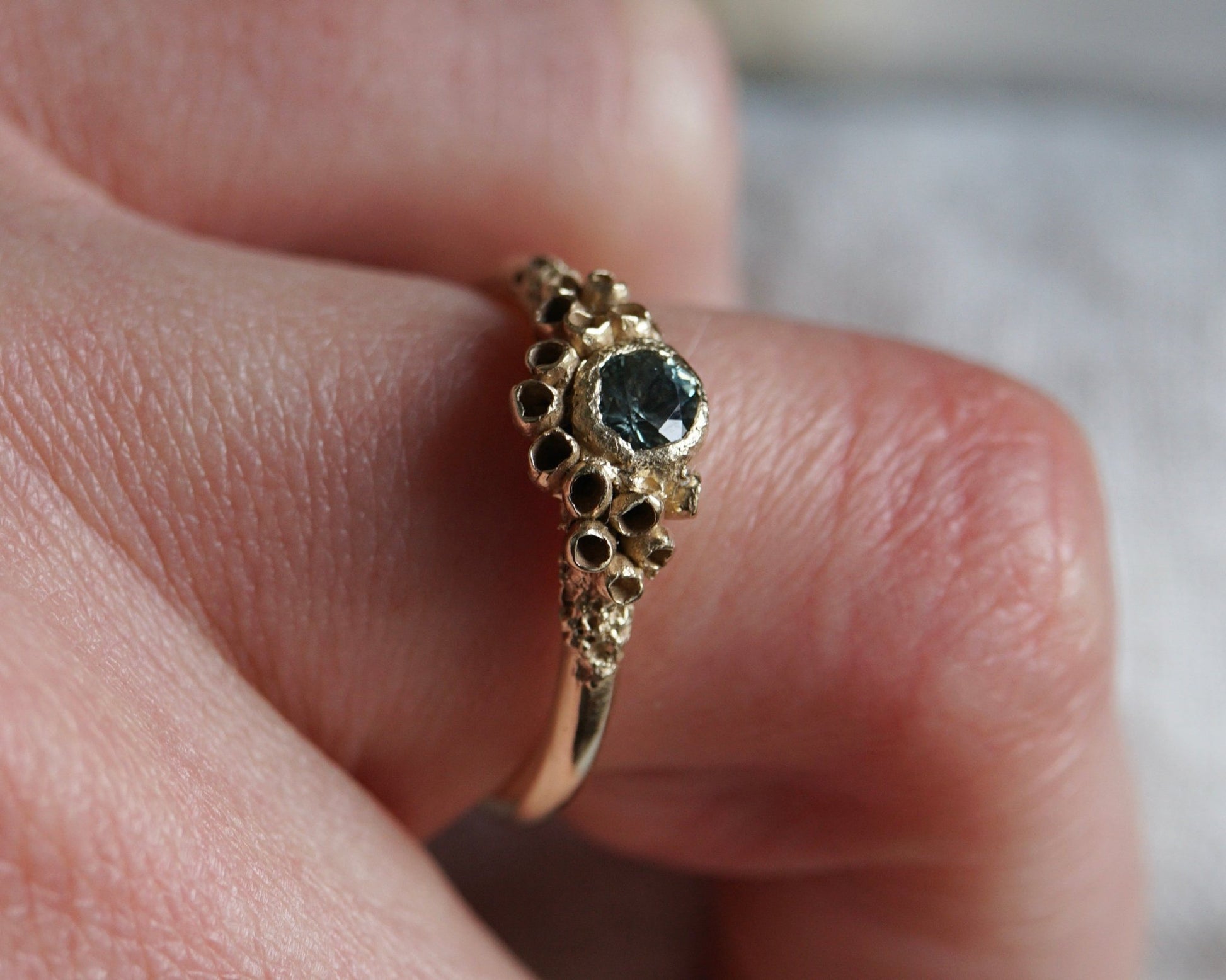 Green Sapphire Nyx Engagement Ring - Melissa Yarlett Jewellery