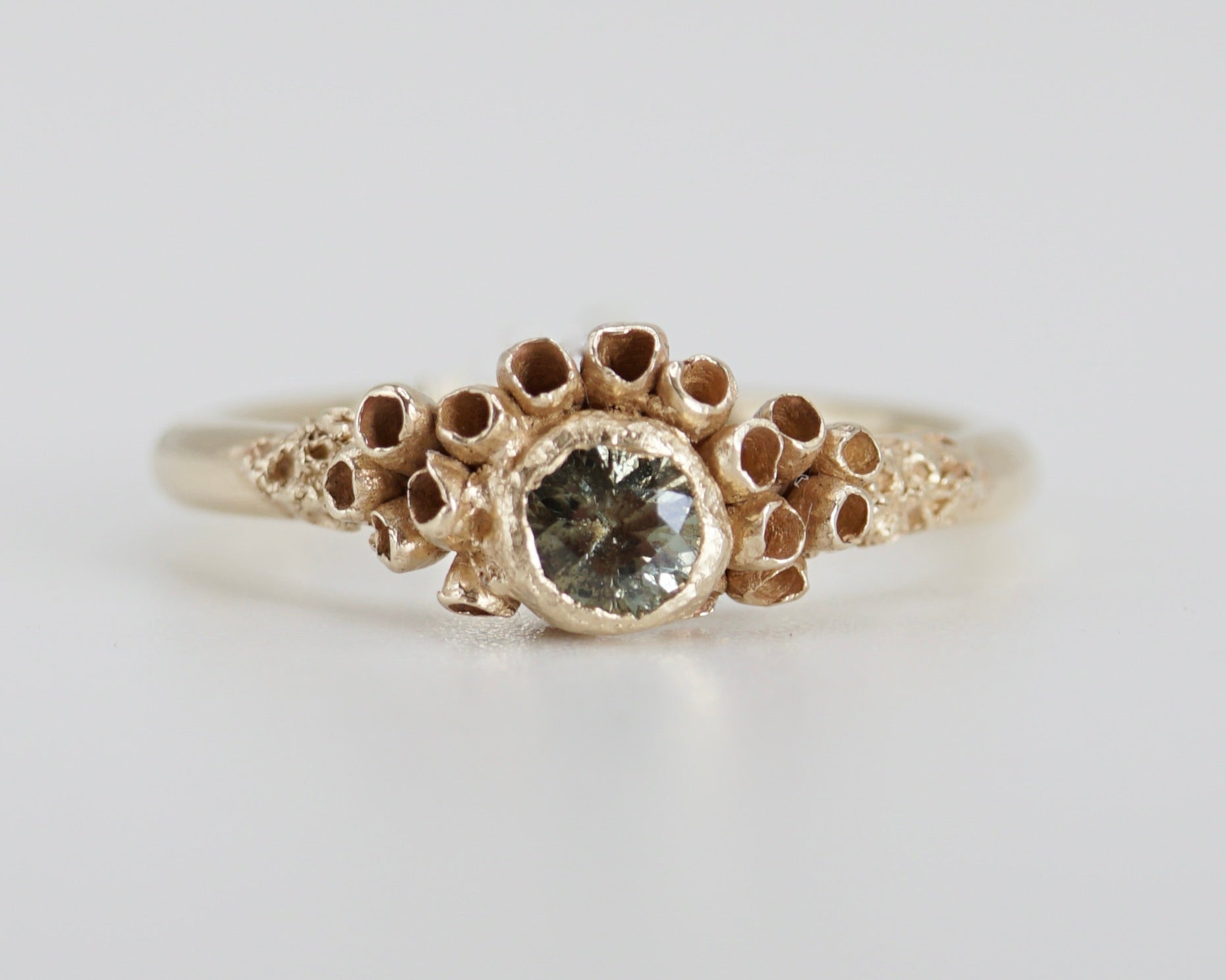 Green Sapphire Nyx Engagement Ring - Melissa Yarlett Jewellery