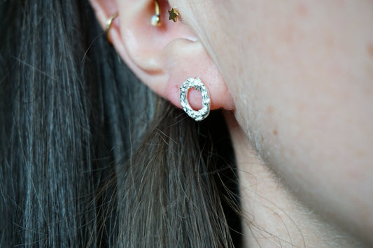 Lichen Circle Stud Earrings ~ Large - Melissa Yarlett Jewelleryearrings