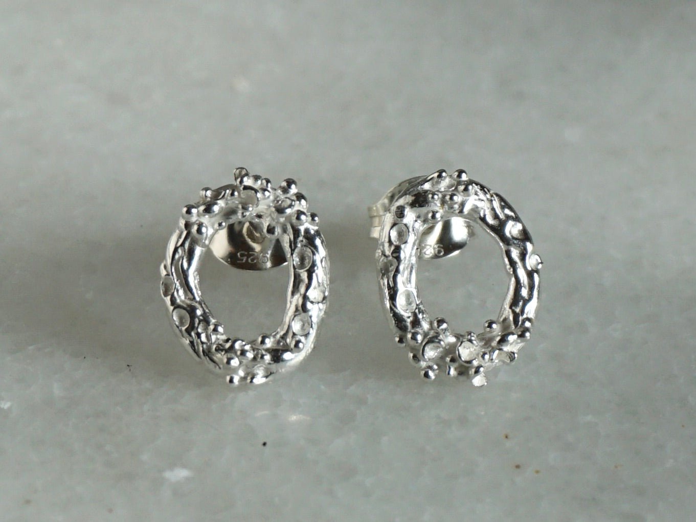 Lichen Circle Stud Earrings ~ Large - Melissa Yarlett Jewelleryearrings