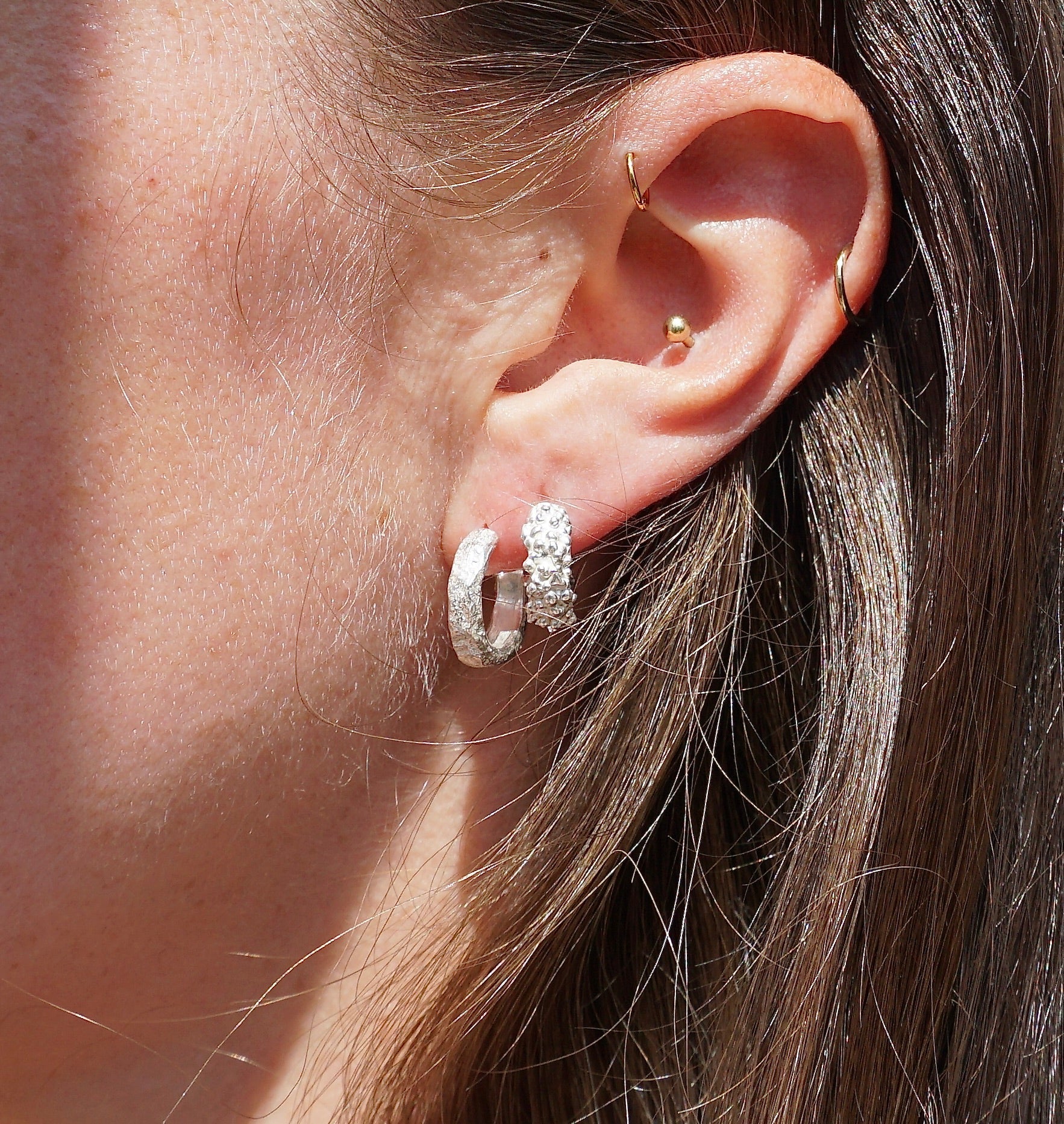 Athos Stone Hoop Earrings - Melissa Yarlett Jewellery