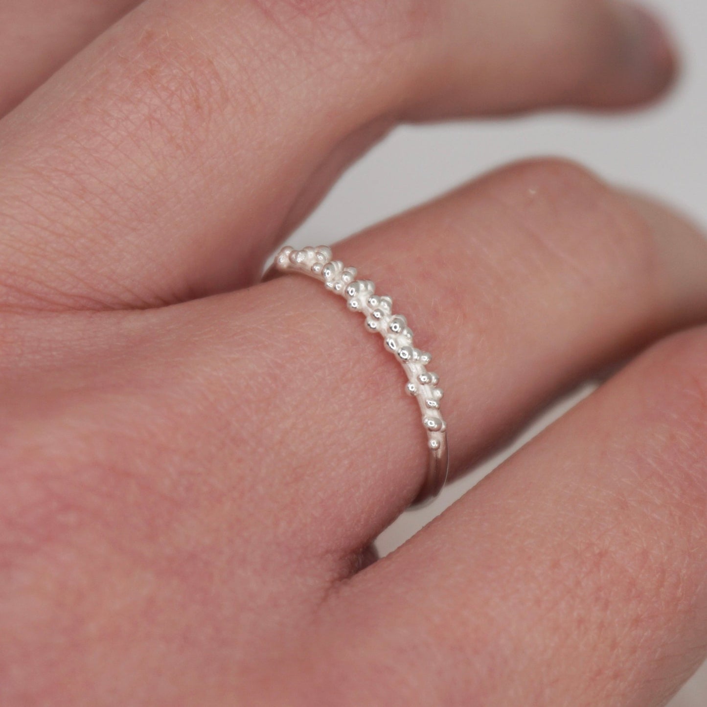 Dainty Silver Seafoam Ring - Melissa Yarlett Jewellery